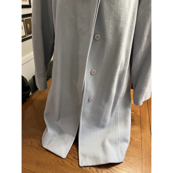 Anne Klein Mid-length Peacoat Baby Blue-Gray Wool Hidden Buttons Size 6 - Picture 6 of 16